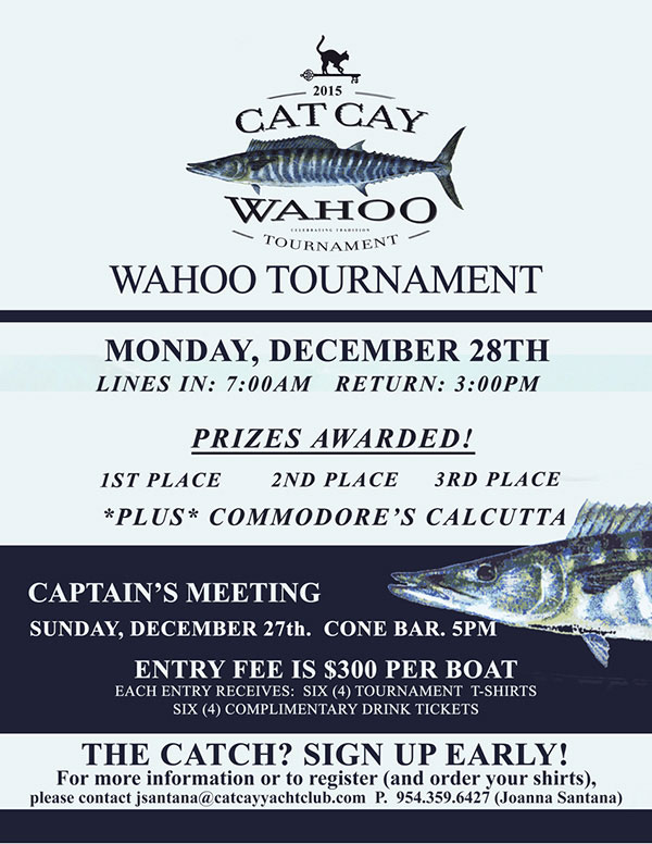 Cat Cay Yacht Club - Calendar Event - Wahoo Tournament