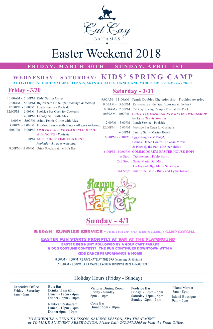 Cat Cay Yacht Club - Calendar Event - Easter Weekend