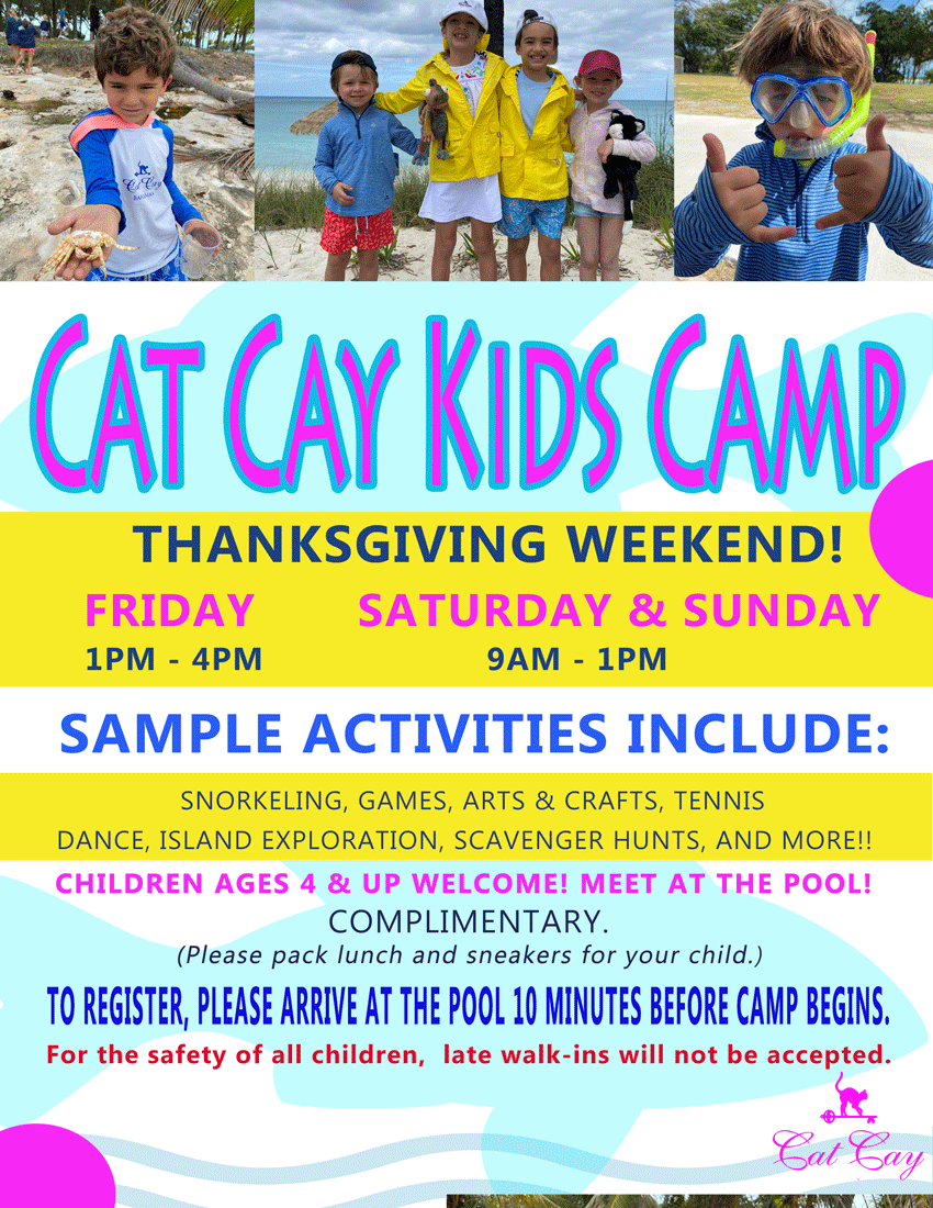 Cat Cay Yacht Club - Calendar Event - Kids Camp - Meet at the Pool -  Complimentary